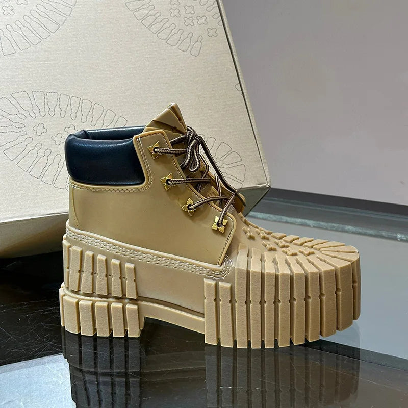 Trendy Waterproof Yellow Boots