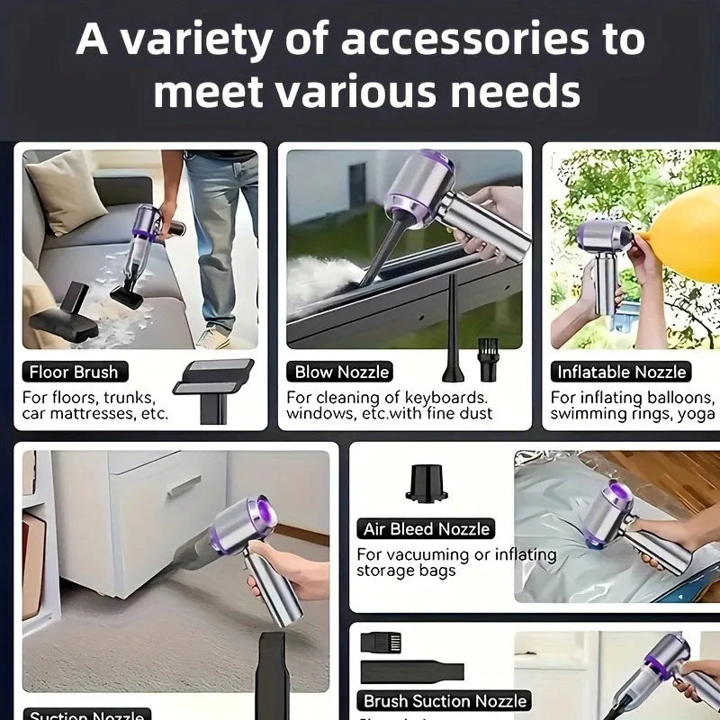 Powerful Car Vacuum Cleaner | Cordless Portable Car Cleaner | Powerful Air Duster Suitable for Home Appliances and Hair Dryers