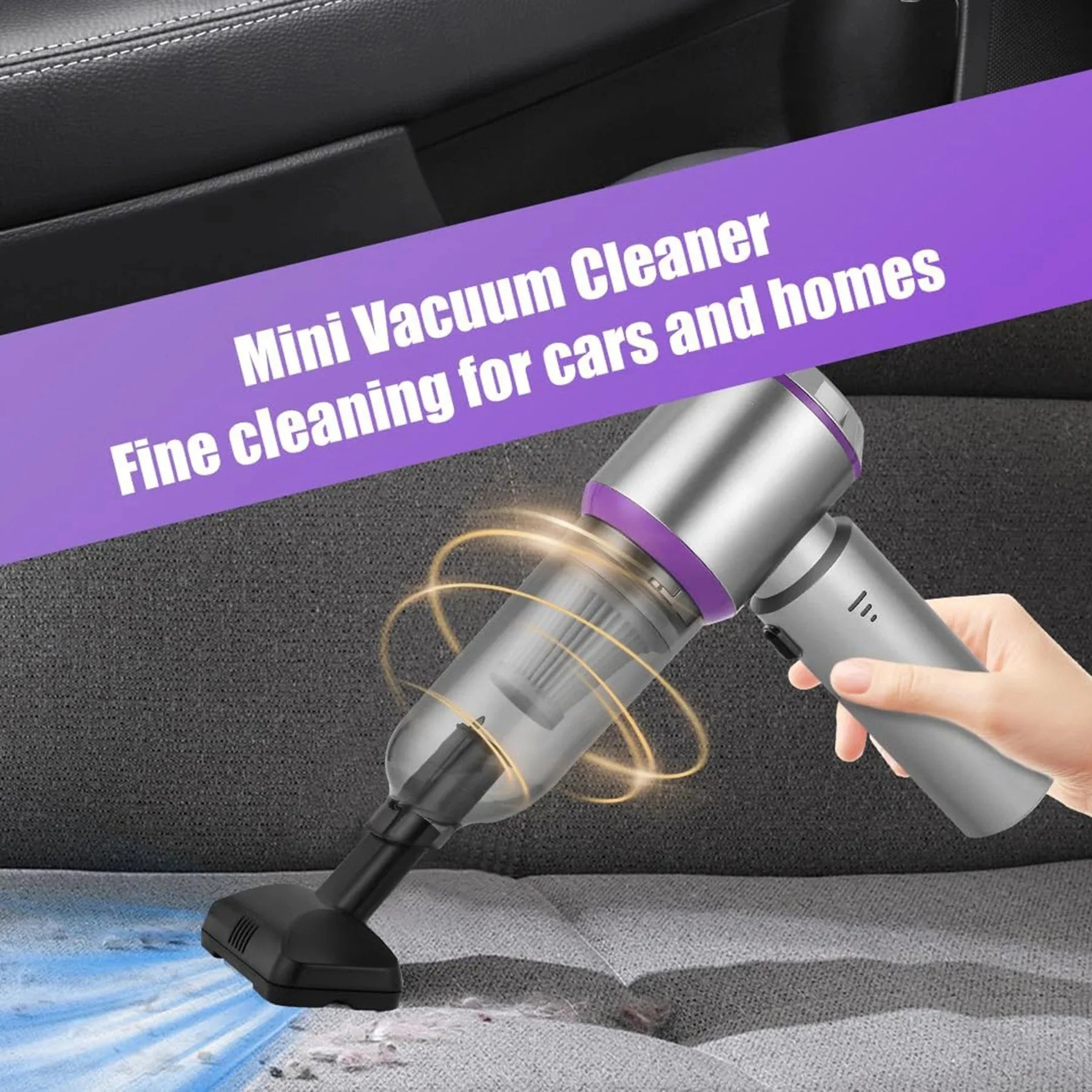 Powerful Car Vacuum Cleaner | Cordless Portable Car Cleaner | Powerful Air Duster Suitable for Home Appliances and Hair Dryers