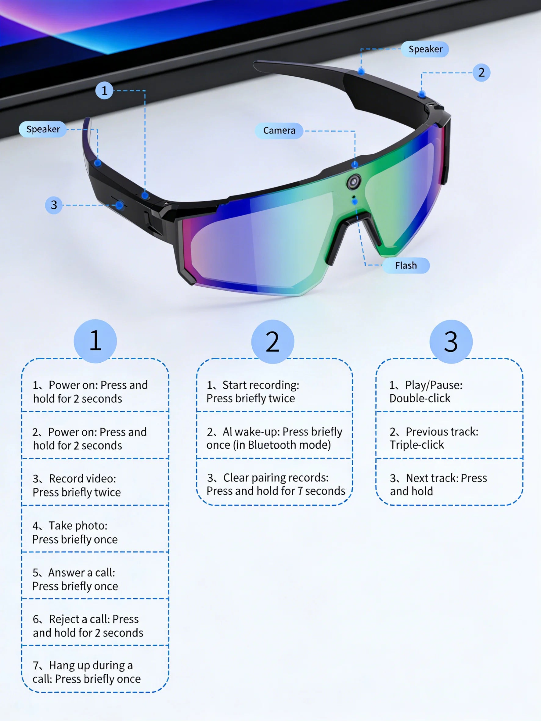 smart glasses with AI voice control