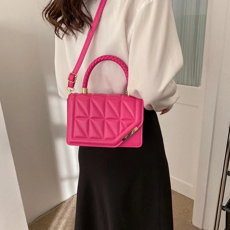 2026 New Fashion Shoulder Bag Plaid PU Leather Ladies Handbags Designer Crossbody Bags for Women