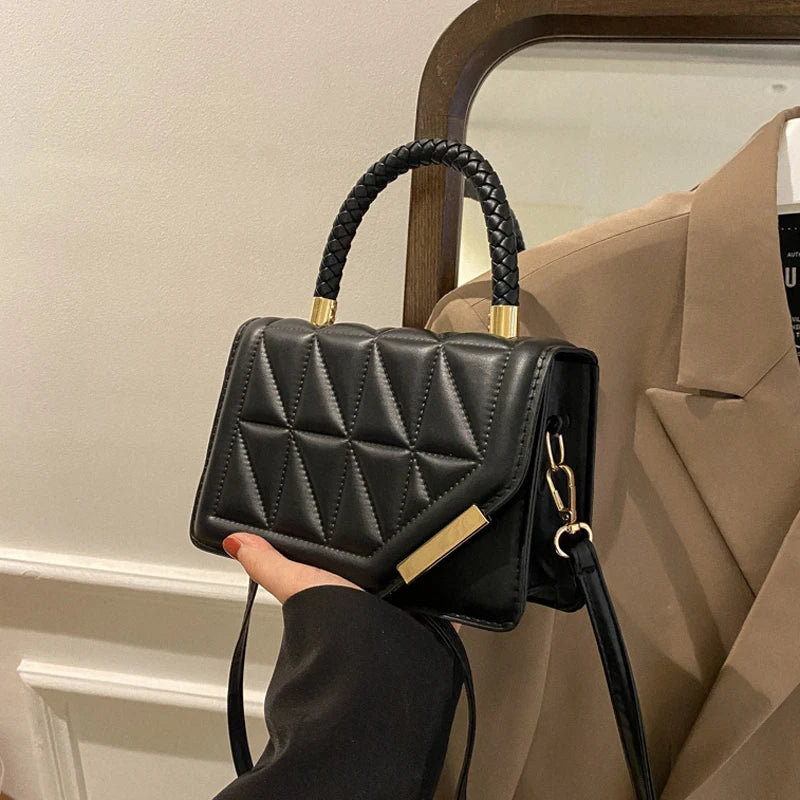2026 New Fashion Shoulder Bag Plaid PU Leather Ladies Handbags Designer Crossbody Bags for Women