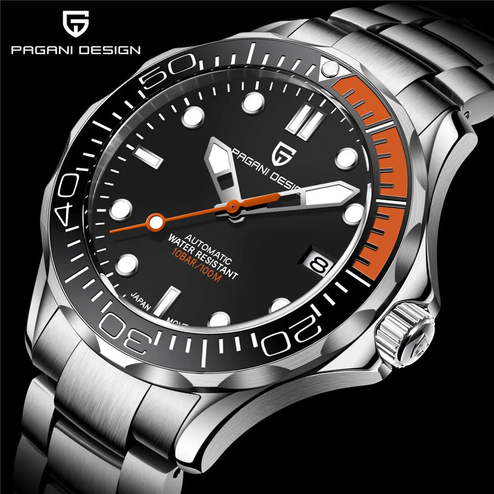 PAGANI DESIGN Luxury Brand Men's Automatic Watches Top 007 Commander Men Mechanical Wristwatch Japan NH35A Stainless Steel 1667