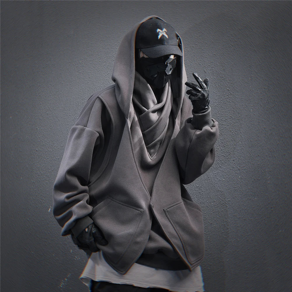 11 BYBB'S DARK 2025 Turtleneck Fake two Hoodie Techwear Men Functional Hoodies Hip Hop Streetwear Pullover Sweatshirts Oversized