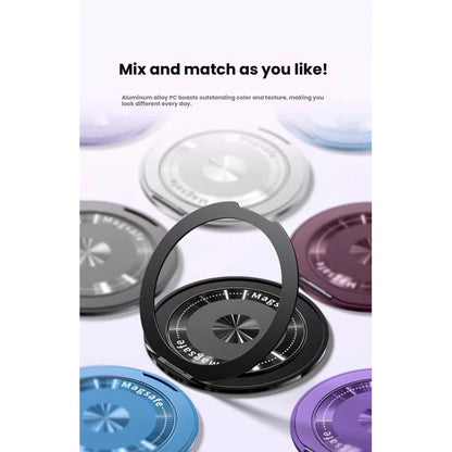 Magnetic Phone Holder Pivot Self Adhesive Ring 360 Degree Ultra Thin Rotation Premium Zinc Alloy Material Portable Desktop Gift