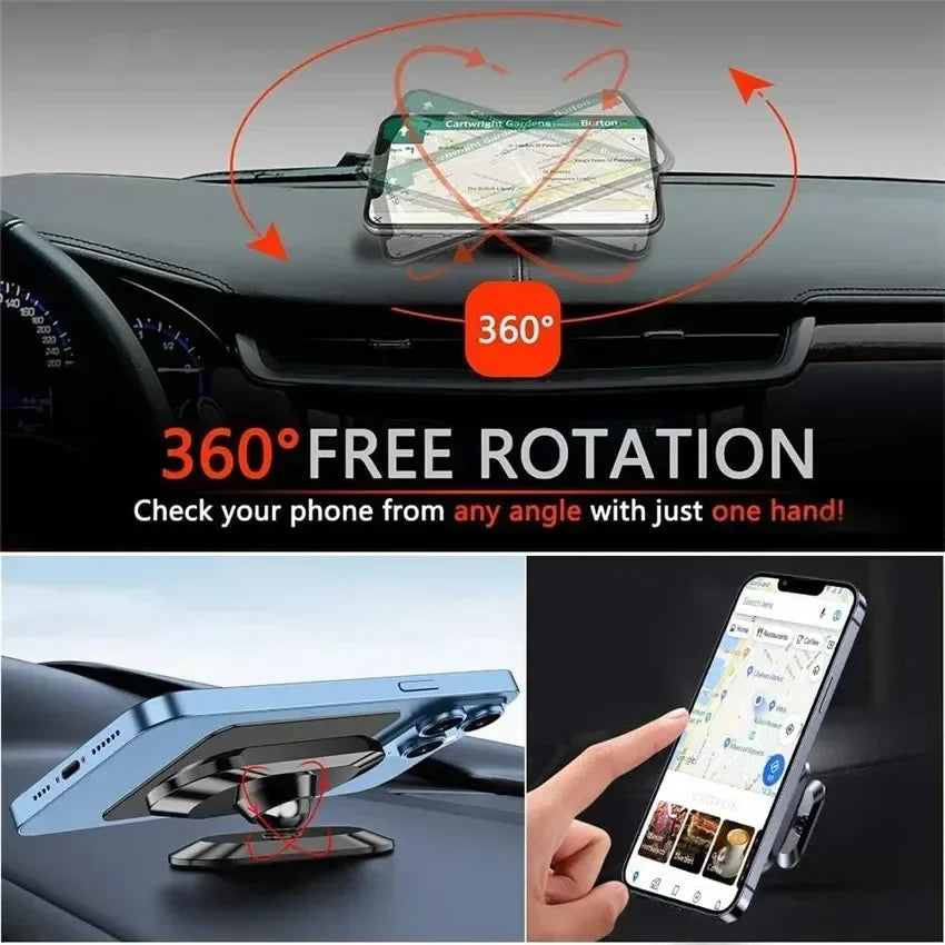 Magnetic Car Phone Holder 360 Rotatable Mini Strip Shape Stand For Huawei Metal Strong Magnet GPS Car Mount for Phone 14