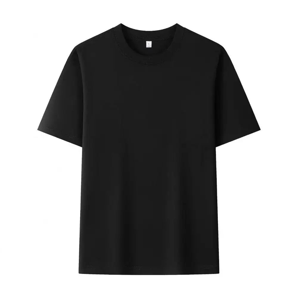 Summer 100% Pure Cotton Men's and Women's Casual Sports Loose Soft Short-sleeved O-neck Comfortable and Breathable T-shirt