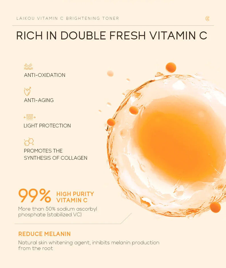 Vitamin C Brightening Toner 100ml Skin Care Hydrating Moisturizer for Glowing Skin with Antioxidant Properties Korean Skin Care