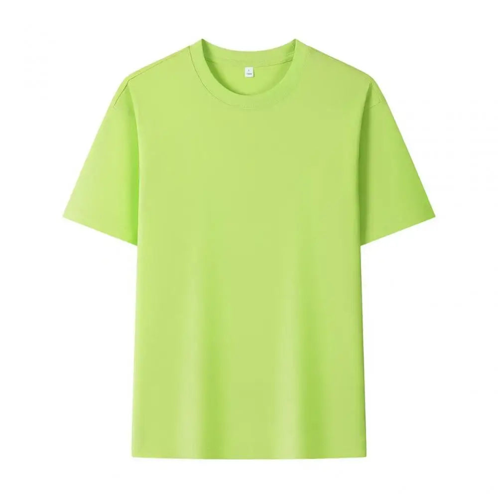 Summer 100% Pure Cotton Men's and Women's Casual Sports Loose Soft Short-sleeved O-neck Comfortable and Breathable T-shirt