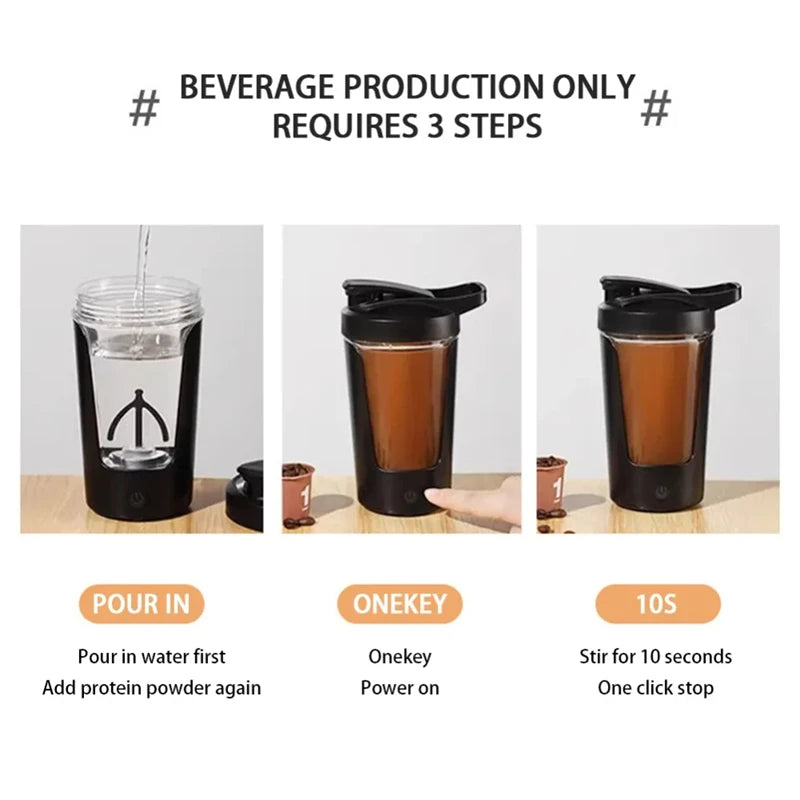 450ml USB Charging Electric Shaker Cup Portable Protein Mixer Bottle For Meal Replacement Shake Gym Sports Water Bottle