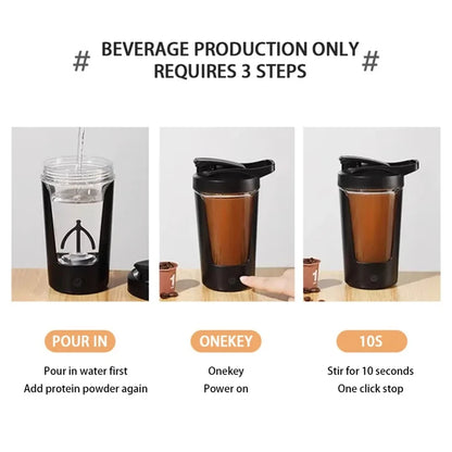 450ml USB Charging Electric Shaker Cup Portable Protein Mixer Bottle For Meal Replacement Shake Gym Sports Water Bottle