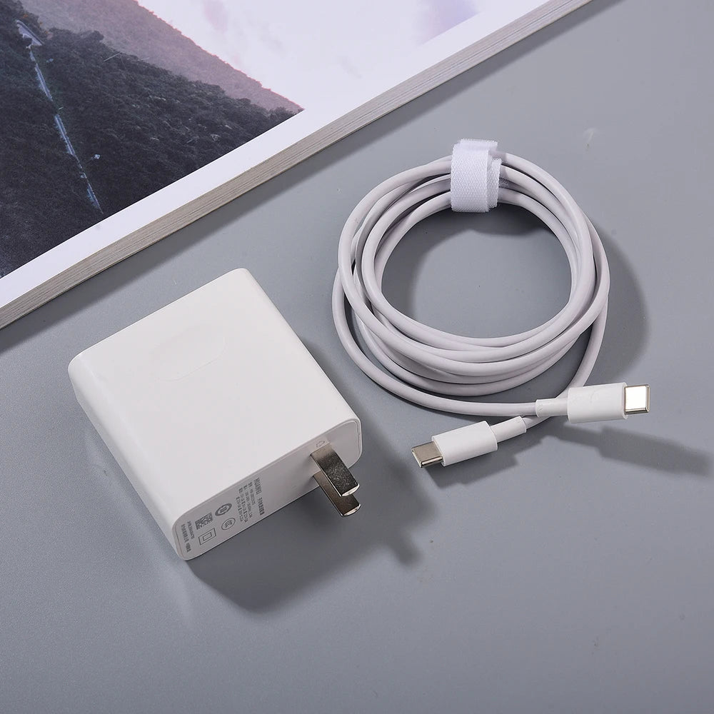 HUAWEI Matebook 15 14 13 X Pro 65W PD Charger Fast Charging EU/US Power Adapter For MagicBook D14 D15+1.8M Dual Type C Data Line
