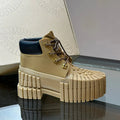 Autumn Men's Thick Soled Height Increasing Boots Casual Short Boots Versatile Trendy Waterproof Yellow Boots Work Shoes 40-45