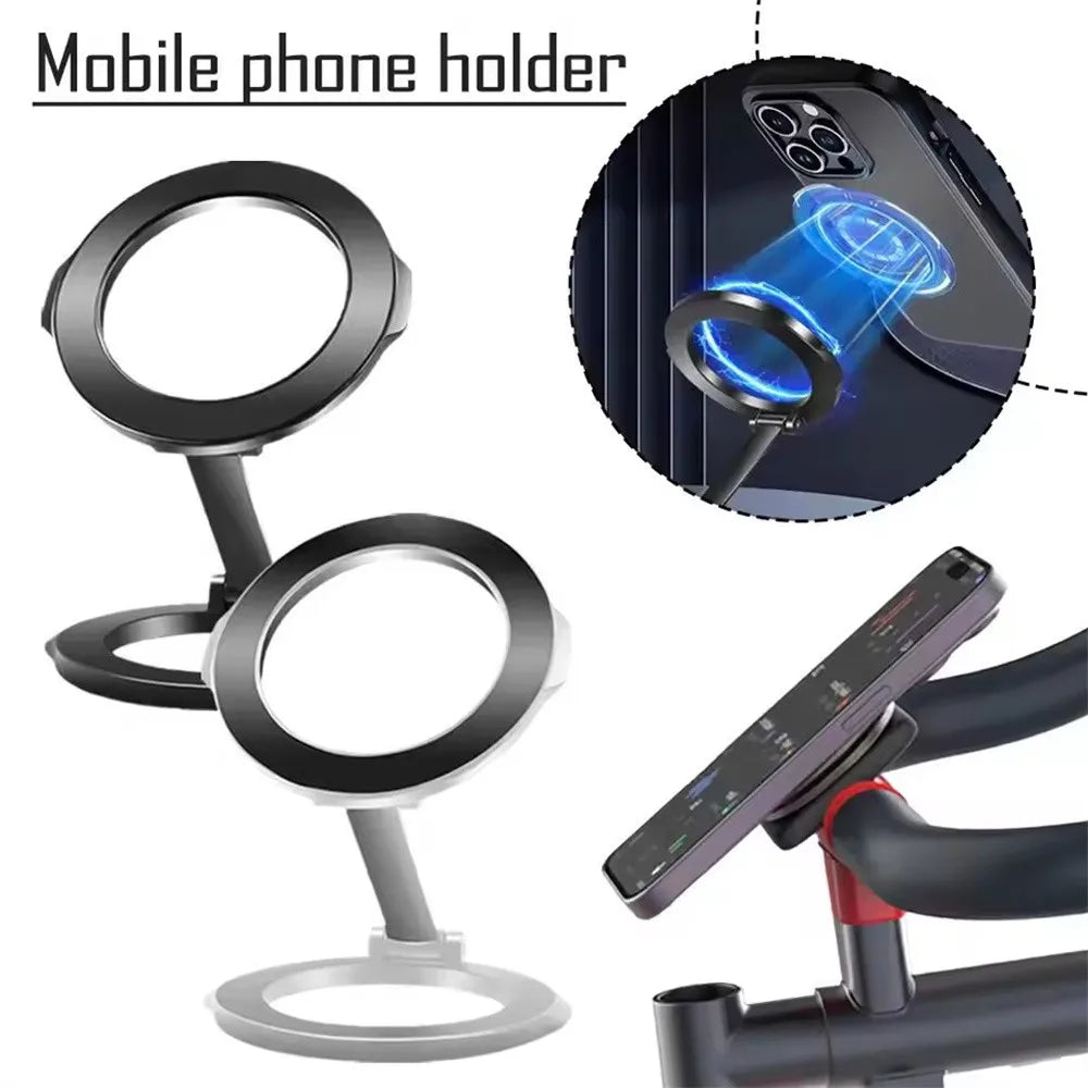 New Foldable Double Sided Magnetic Phone Holder for Magsafe Gym Treadmill Universal Folding Car Holder Magnetic Smartphone Stand
