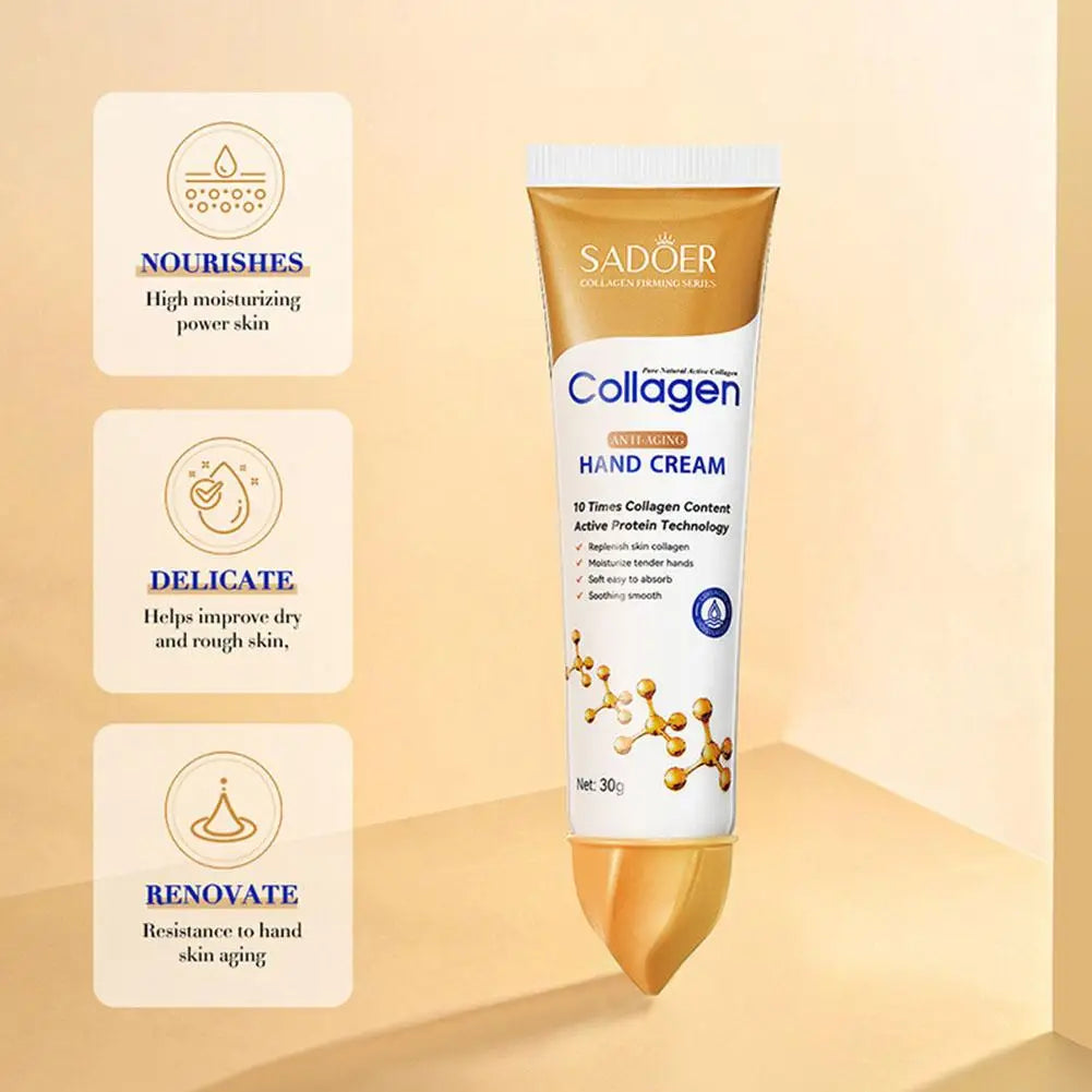 Collagen Hand Cream Skin Soften Nourish Moisturizing Korean Skin Care Cracked Repair Hand Skin Care Products