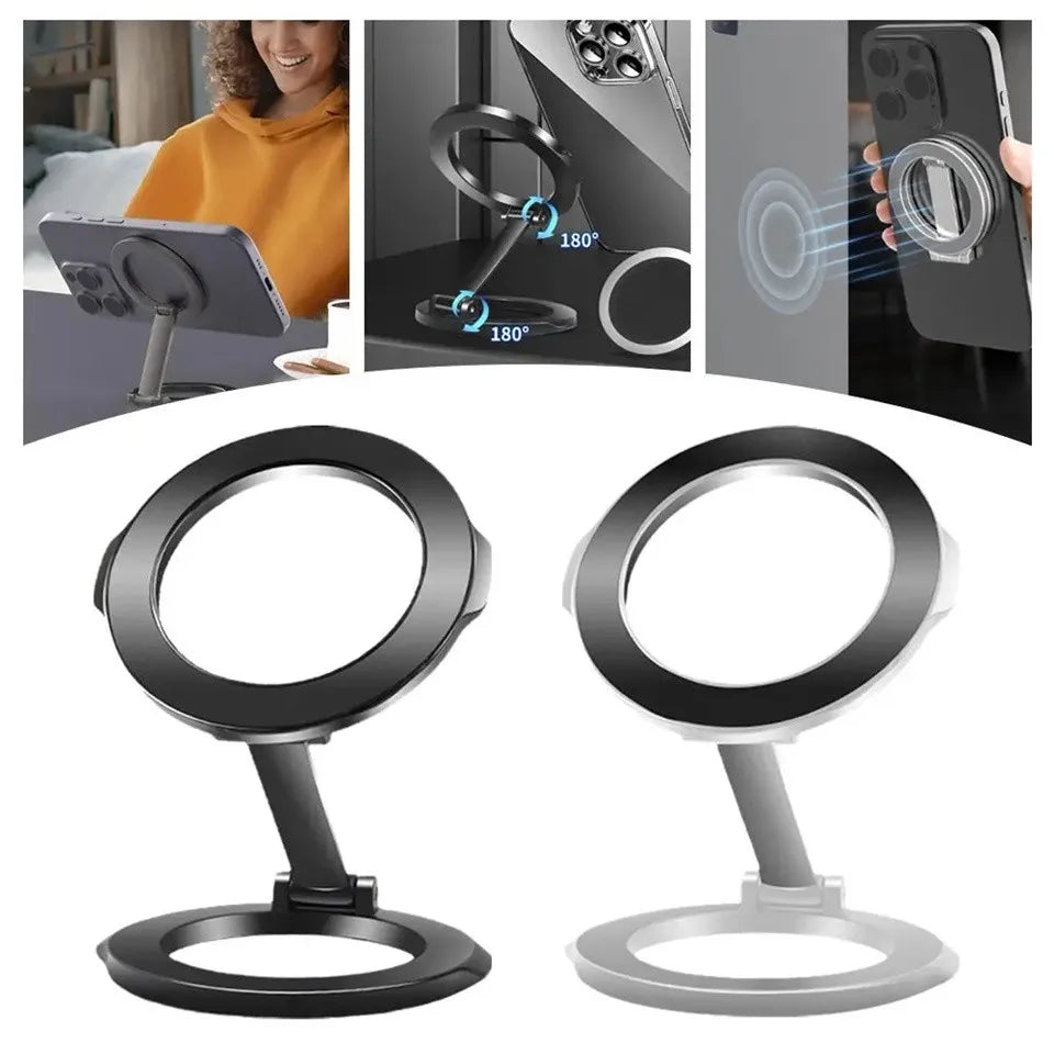 New Foldable Double Sided Magnetic Phone Holder for Magsafe Gym Treadmill Universal Folding Car Holder Magnetic Smartphone Stand