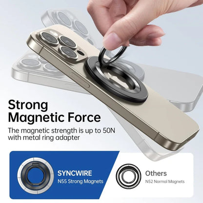 Magnetic Phone Holder Pivot Self Adhesive Ring 360 Degree Ultra Thin Rotation Premium Zinc Alloy Material Portable Desktop Gift