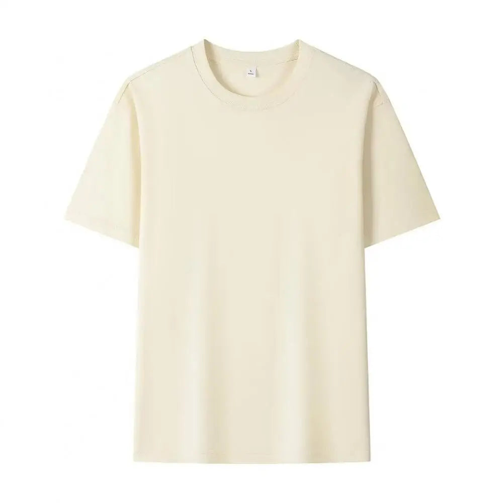 Summer 100% Pure Cotton Men's and Women's Casual Sports Loose Soft Short-sleeved O-neck Comfortable and Breathable T-shirt