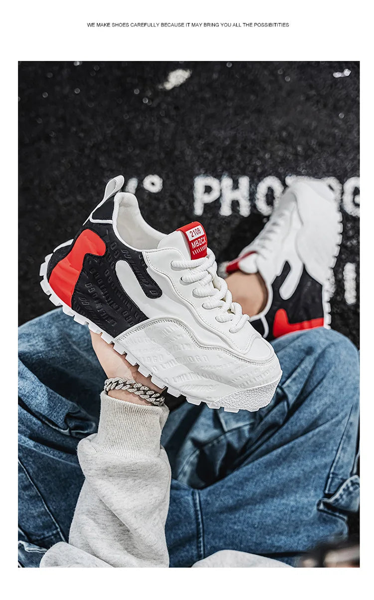 2026 Chunky Sneakers Mens Designer Sport Shoes Men's Fashion Casual Mesh Breathable Increased Platform Shoes Zapatillas Comodas