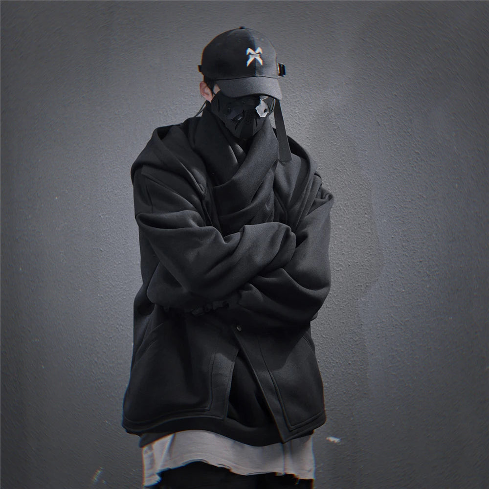 11 BYBB'S DARK 2025 Turtleneck Fake two Hoodie Techwear Men Functional Hoodies Hip Hop Streetwear Pullover Sweatshirts Oversized