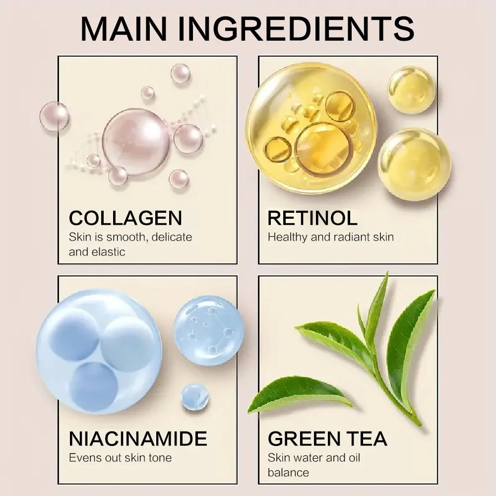 YOUNGCOME Collagen Hyaluronic Acid Skin Care Anti-Wrinkle Moisturizing Anti-Aging Night Shrink Pores Whitening Smooth Skin Care