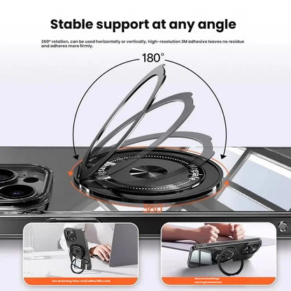Magnetic Phone Holder Pivot Self Adhesive Ring 360 Degree Ultra Thin Rotation Premium Zinc Alloy Material Portable Desktop Gift