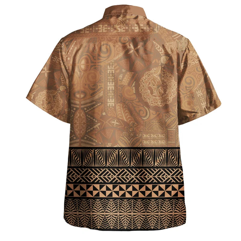Summer Vintage New 3D Polynesian Tonga Flag Emblem Printing Shirts Tonga Coat Of Arm Rubgy Graphic Short Shirts Men Fashion Tops