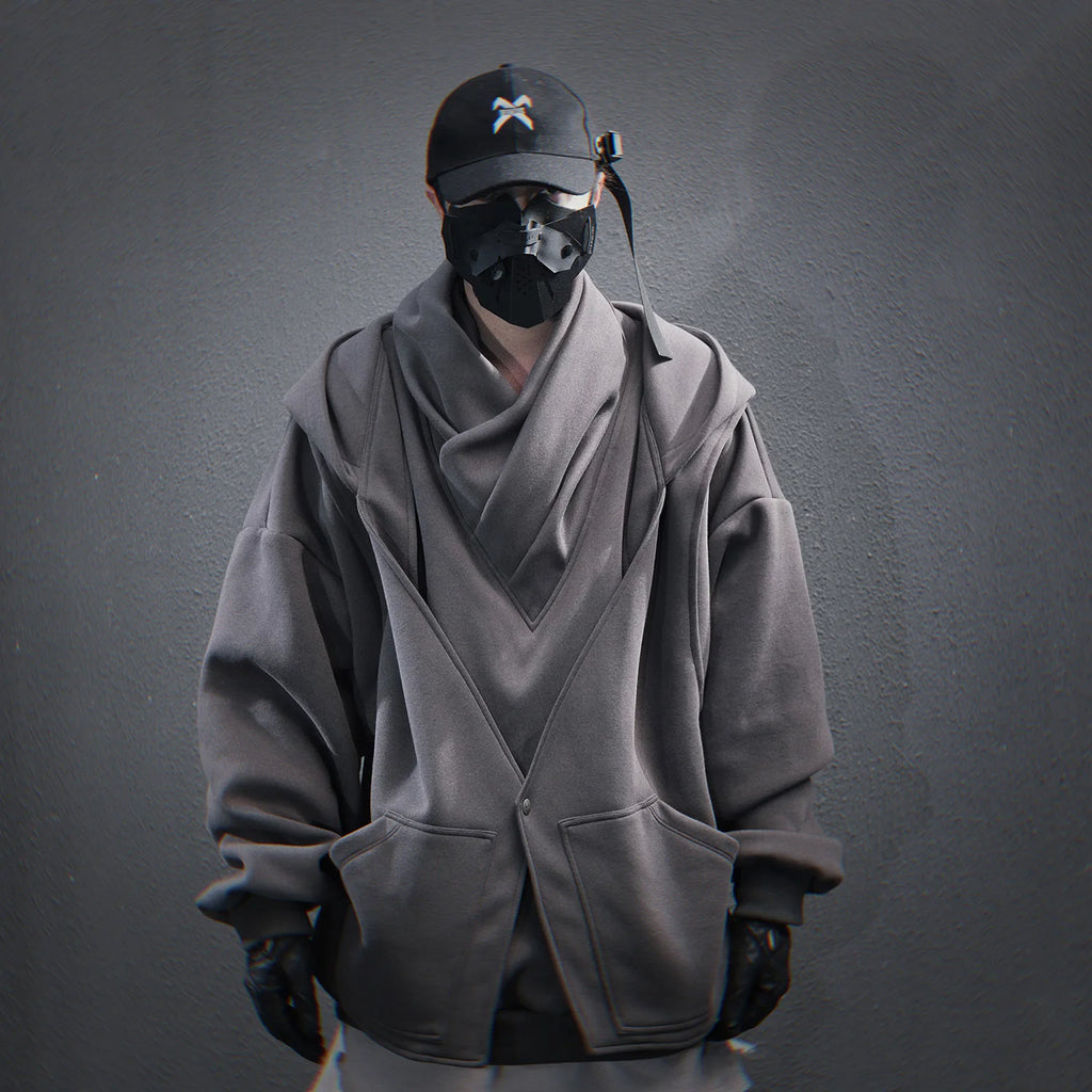 11 BYBB'S DARK 2025 Turtleneck Fake two Hoodie Techwear Men Functional Hoodies Hip Hop Streetwear Pullover Sweatshirts Oversized