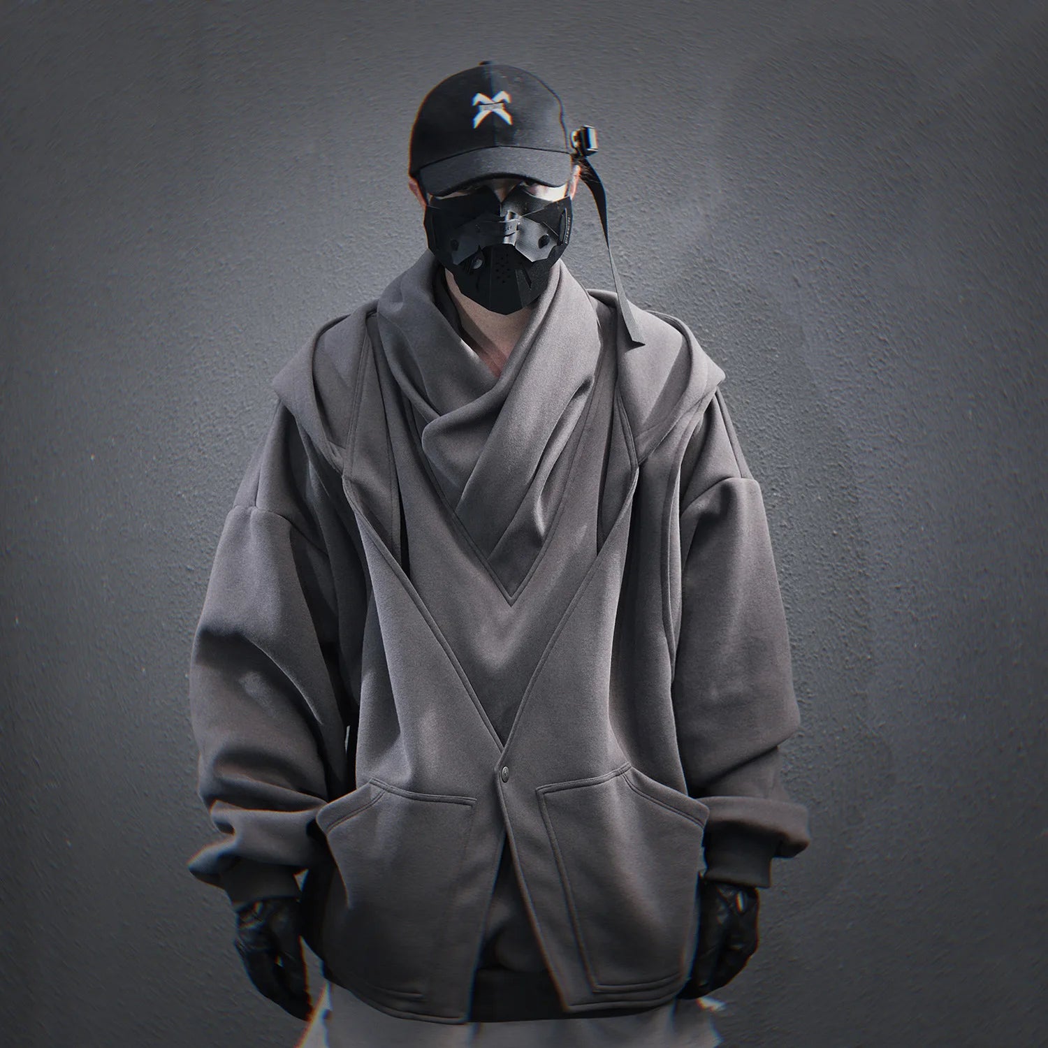 11 BYBB'S DARK 2025 Turtleneck Fake two Hoodie Techwear Men Functional Hoodies Hip Hop Streetwear Pullover Sweatshirts Oversized