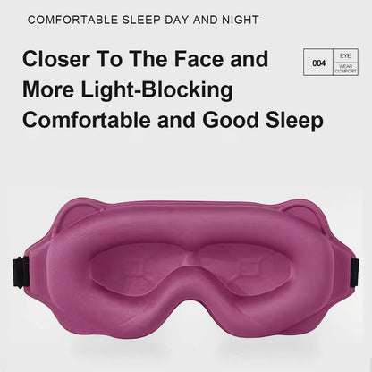 Sleep Eye Mask 3D Contoured Design Memory Foam Light Blocking Adjustable Strap for Travel Nap Airplane Soft Comfortable