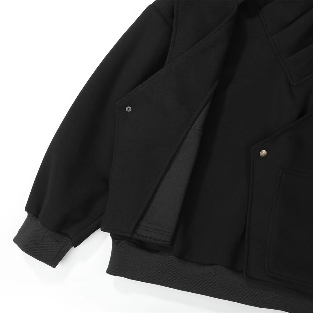11 BYBB'S DARK 2025 Turtleneck Fake two Hoodie Techwear Men Functional Hoodies Hip Hop Streetwear Pullover Sweatshirts Oversized
