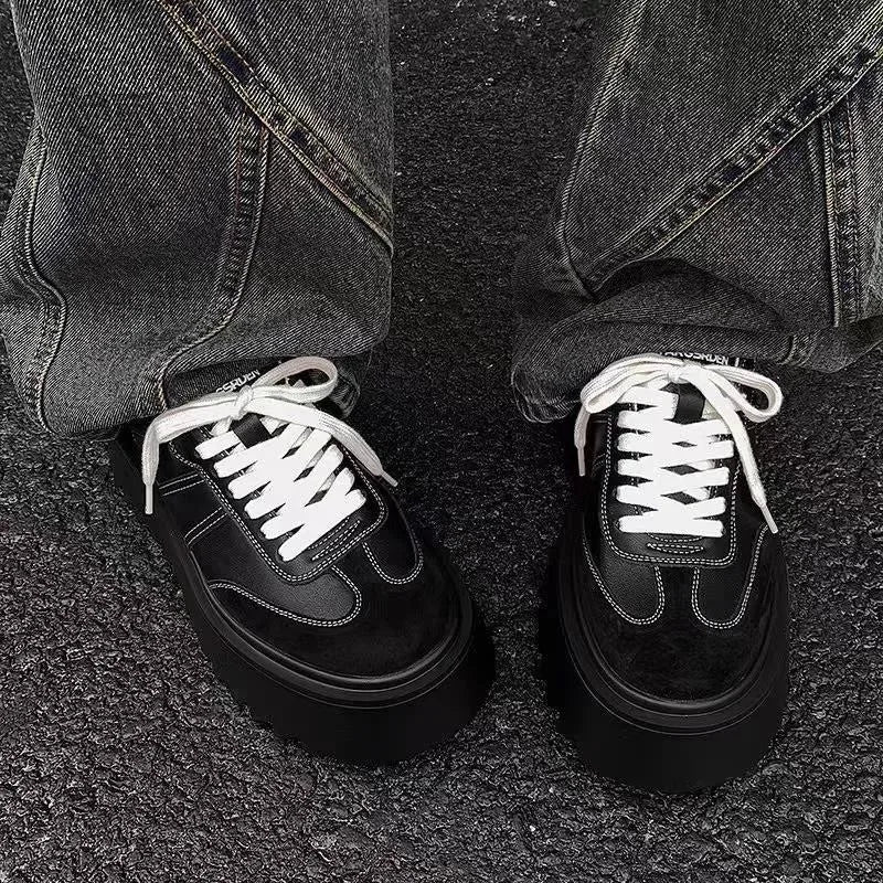 Men Thick-soled Casual Sports Shoes High-end Matte Big-headed Derby Shoes High Quality Platform British Casual Leather Men Shoes