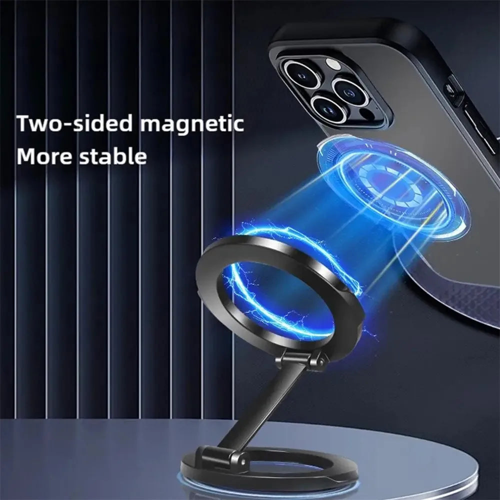 New Foldable Double Sided Magnetic Phone Holder for Magsafe Gym Treadmill Universal Folding Car Holder Magnetic Smartphone Stand