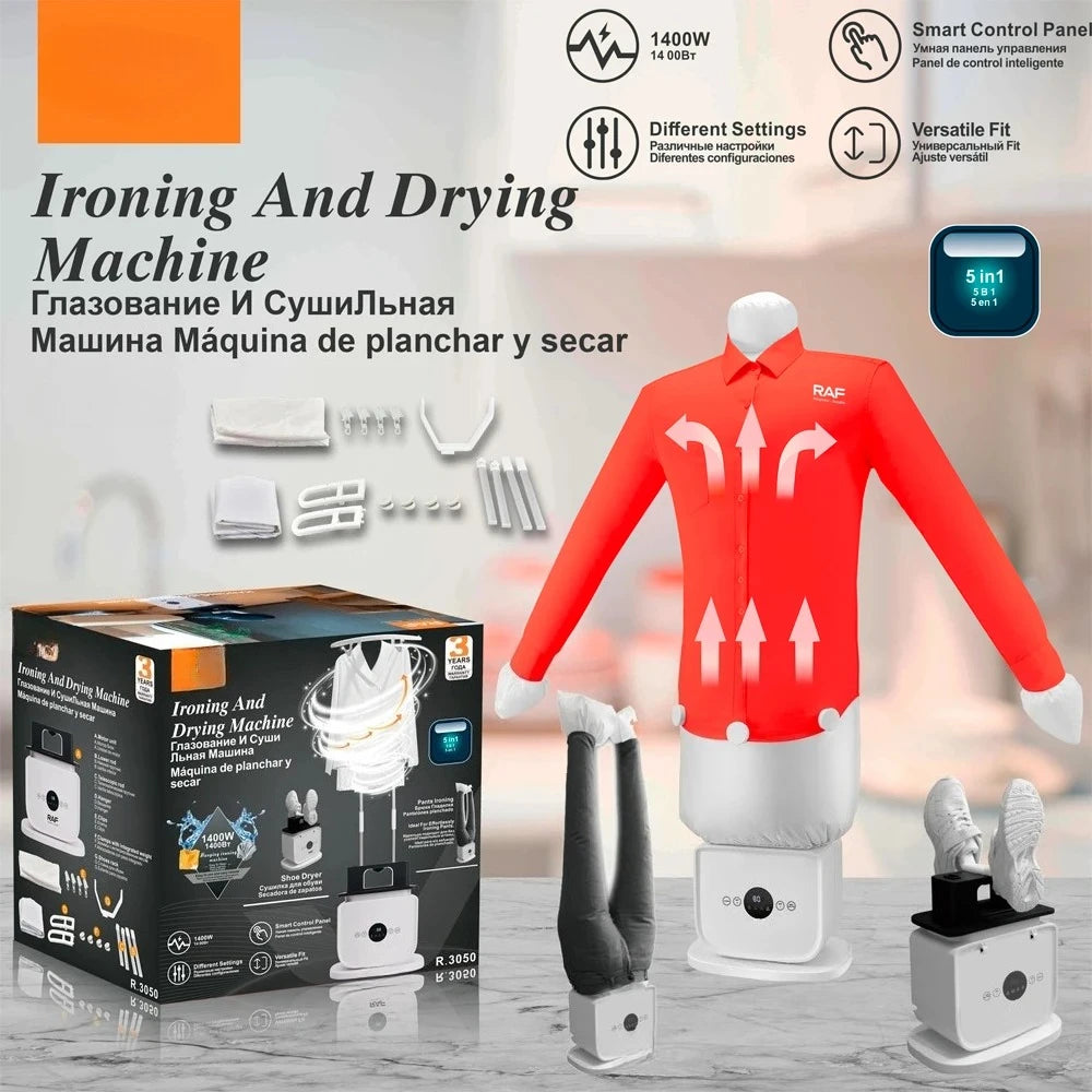 Automatic Portable Mini Folding Garment Iron Machine Clothes Dryer with Air Dry Heater Ironing Function for Home Travel
