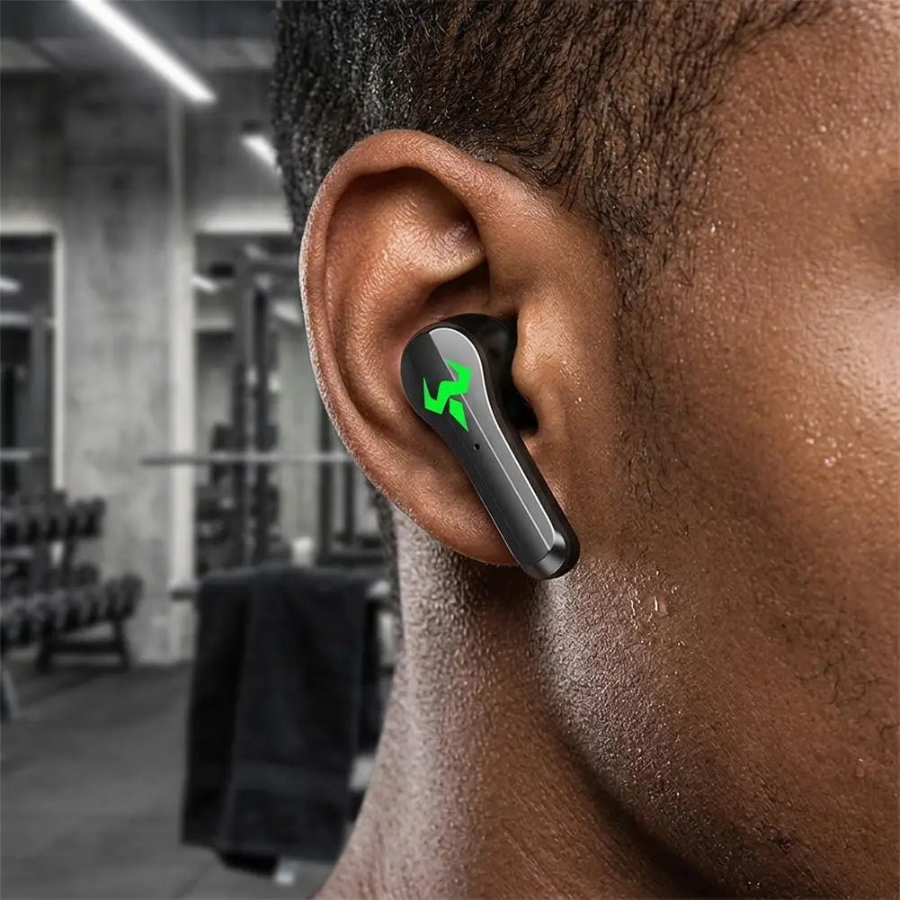 Low Latency Gaming Wireless Earbuds Bluetooth 5.2, Dual Mode Music Game TWS Earphones with LED Digital Charging Case