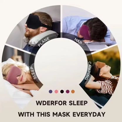 Sleep Eye Mask 3D Contoured Design Memory Foam Light Blocking Adjustable Strap for Travel Nap Airplane Soft Comfortable
