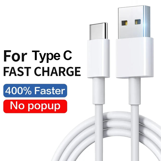 TYPE C Cable 1.2M 2M Fast Charger Data Line For Samsung Galaxy S8 S9 S10 S21 Ultra Note 8 9 10 A54 A53 5G A71 A52 A21S