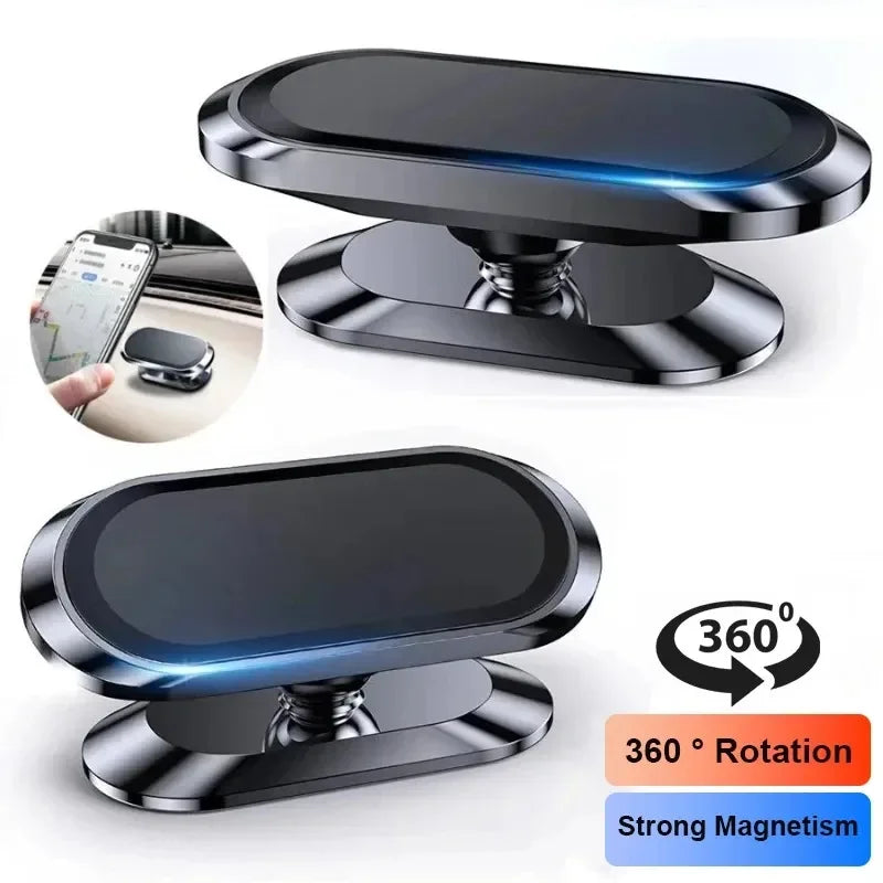 Magnetic Car Phone Holder 360 Rotatable Mini Strip Shape Stand For Huawei Metal Strong Magnet GPS Car Mount for Phone 14