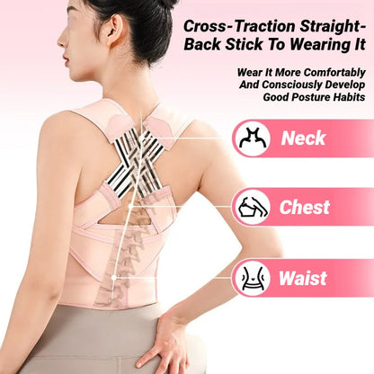 Back Brace Posture Corrector For Women And Men, Shoulder Straightener Adjustable Full Support Upper Lower Pain Relief Belt