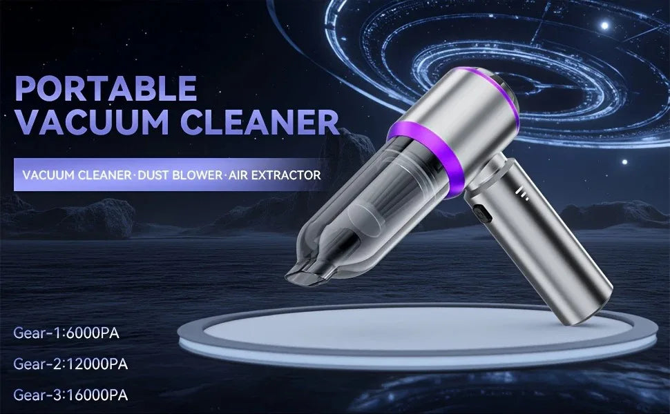 Powerful Car Vacuum Cleaner | Cordless Portable Car Cleaner | Powerful Air Duster Suitable for Home Appliances and Hair Dryers