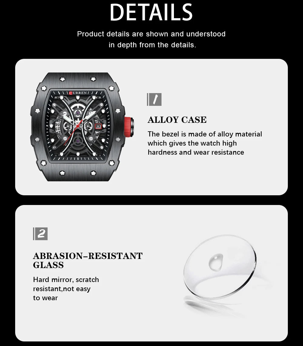 CURREN Mens Watch Luxury Quartz Wristwatch