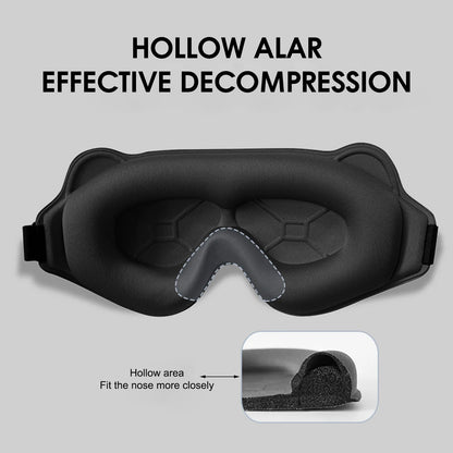 Sleep Eye Mask 3D Contoured Design Memory Foam Light Blocking Adjustable Strap for Travel Nap Airplane Soft Comfortable