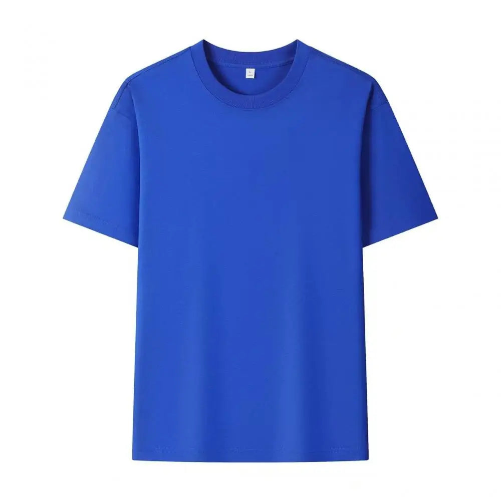 Summer 100% Pure Cotton Men's and Women's Casual Sports Loose Soft Short-sleeved O-neck Comfortable and Breathable T-shirt