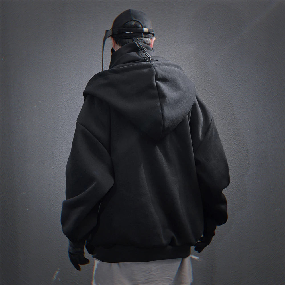11 BYBB'S DARK 2025 Turtleneck Fake two Hoodie Techwear Men Functional Hoodies Hip Hop Streetwear Pullover Sweatshirts Oversized