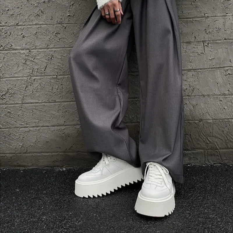Men Thick-soled Casual Sports Shoes High-end Matte Big-headed Derby Shoes High Quality Platform British Casual Leather Men Shoes