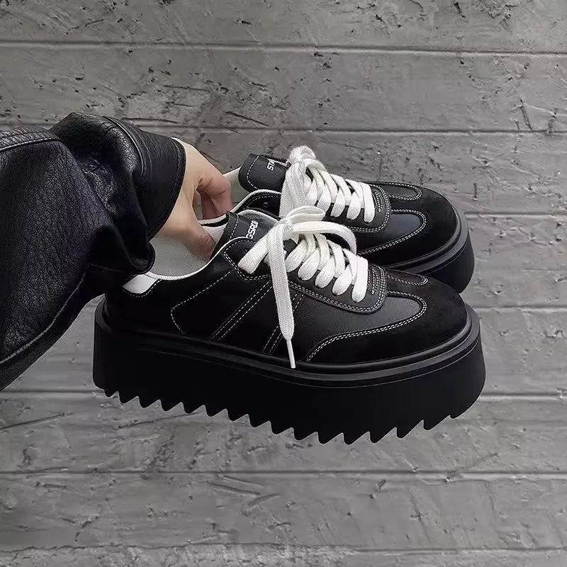 Men Thick-soled Casual Sports Shoes High-end Matte Big-headed Derby Shoes High Quality Platform British Casual Leather Men Shoes
