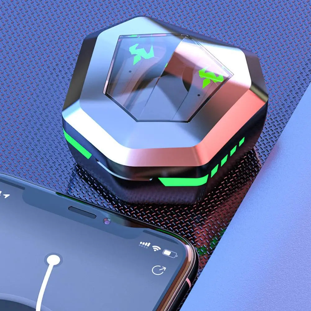 Low Latency Gaming Wireless Earbuds Bluetooth 5.2, Dual Mode Music Game TWS Earphones with LED Digital Charging Case
