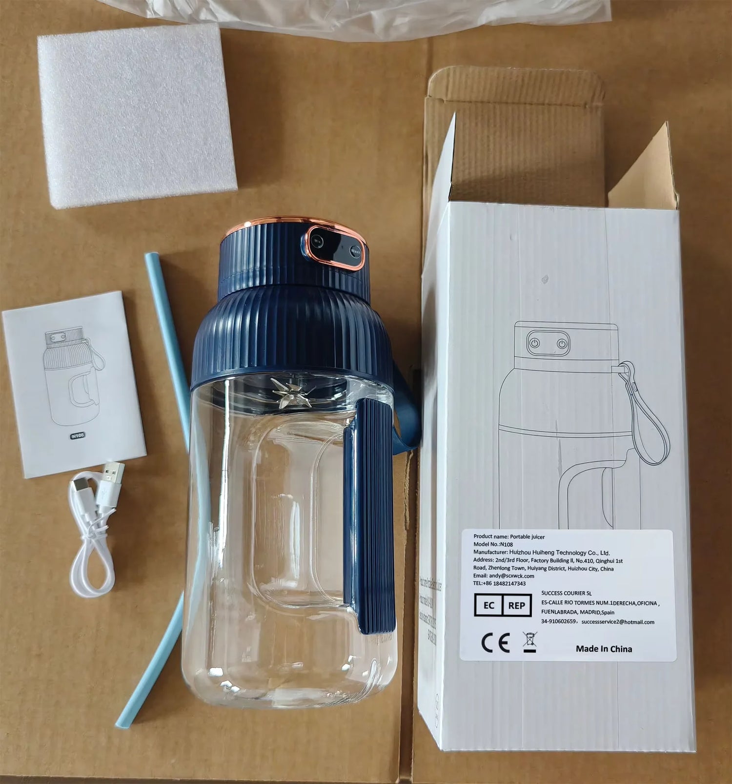 Fruit Juicer Cup Portable Electric Fruit Mixer Stirrng Cup Large Capacity Smoothie Quick Making Bottle Suitable Juice Production