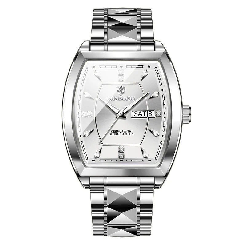 UTHAI Relogio Masculino Authentic Light Luxury Wine Barrel Steel Belt Waterproof Night Light Calendar Men's Student Quartz Watch