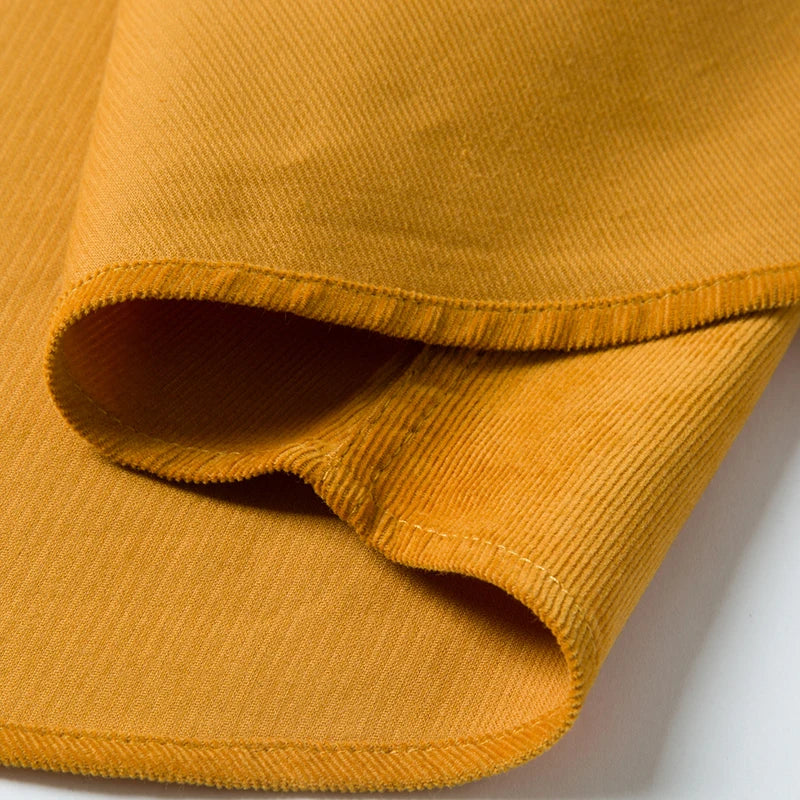 Autumn Winter Men Long Sleeve Regular Fit Business    Solid Corduroy100%  Cotton Casual Shirt for Mens Office Shirts with Pocket